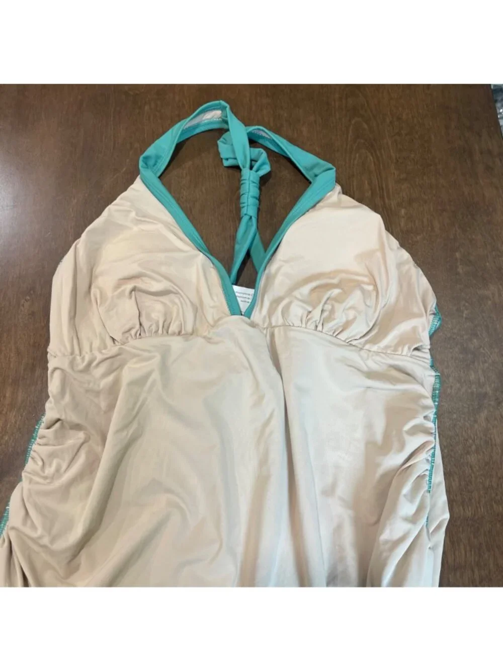 Cupshe Ruched Side Maternity One Piece Swimsuit Women's Size XL Green Cross Back